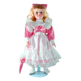 Muñeca Porcelana Grande Starz Blusa Rayas Rojas