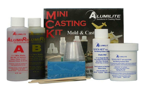 Mini Kit Fundición Alumilita Molde Arcilla De Resina No Caja