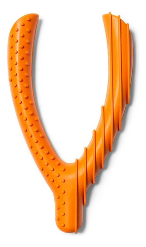 Rubber Teething Aid Occupy Wishbone Dog Toy - Naranja Brilla