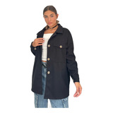 Campera Mujer Camisaco Tapado De Paño Oversize 