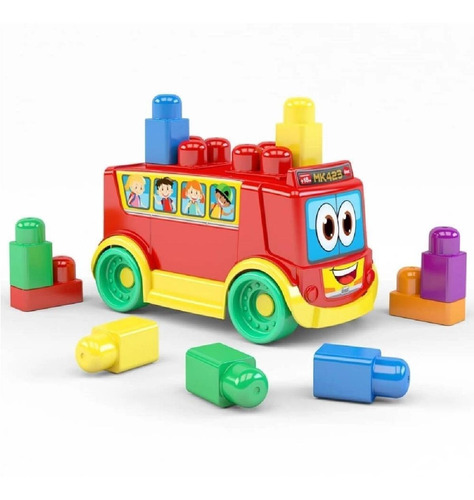 Brinquedo Infantil Onibus Da Blocolandia Mk423 Dismat 10 Pcs