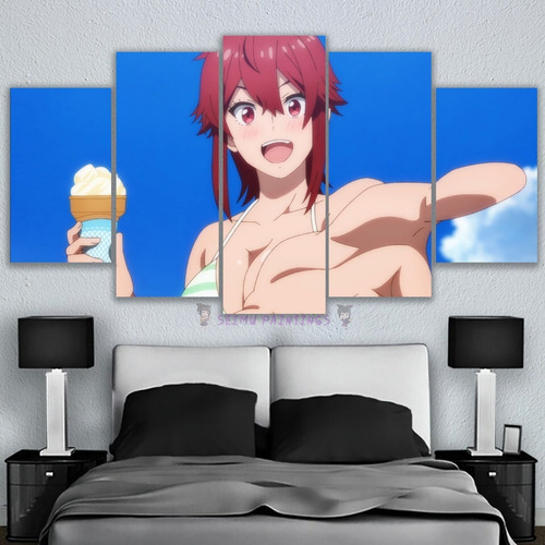 5 Cuadros Canvas Tomo-chan Is A Girl Aizawa Playa 150x84cm