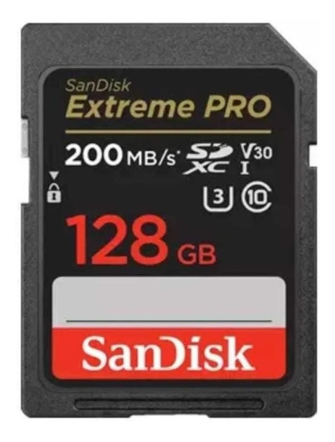 Tarjeta Memoria Sandisk Extreme Pro 128gb 200mb/s Cámaras 4k