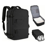 Mochila Para Laptop 16 Inch Hombre Mochilas Escolar Viaje Bolsa Con Cargador Usb Y Bolsillo De Zapatos 45 L 4 Capas Iforu Negro