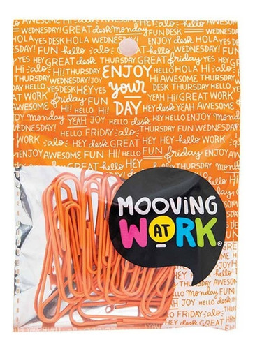 Broches Clips Display X25 Unidades 50mm Mooving At Work Color Naranja