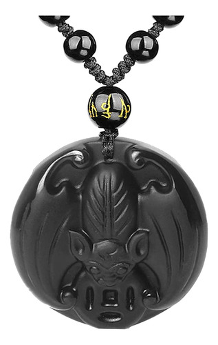 Vikcaux Collar De Obsidiana Negra Con Dije De Protección De 