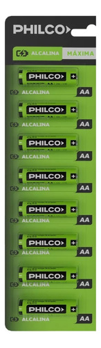 8 X Pilas Aa Philco Alcalinas 1.5 V
