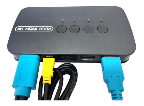 Switch Kvm 4 Portas Hdmi 4k