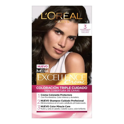 Tinte Para Cabello Excellence L'oréal Paris Tono 3 | MercadoLibre