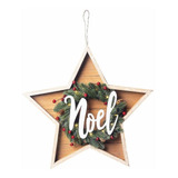 Placa Decorativa Formato De Estrela Com Nome Noel 1471529