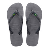 Havaianas Ojotas Originales Brasil Bandera Acero Gris