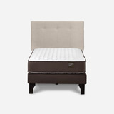 Cama Ergo T New 1,5 Plazas + Respaldo New Bennet Beige