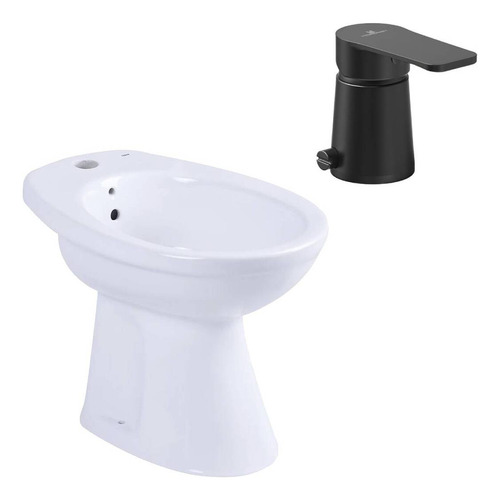 Bidet Roca Capea 1 Agujero + Grifería Completa Negra