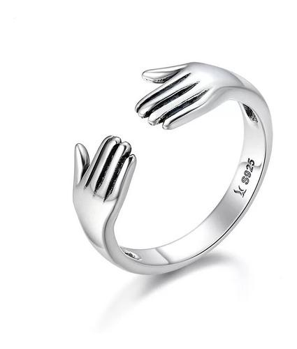 Anillo Abrazo Ajustable Plata 925 Mujer Joya Juvenil  Regalo