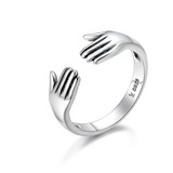 Anillo Abrazo Ajustable Plata 925 Mujer Joya Juvenil  Regalo