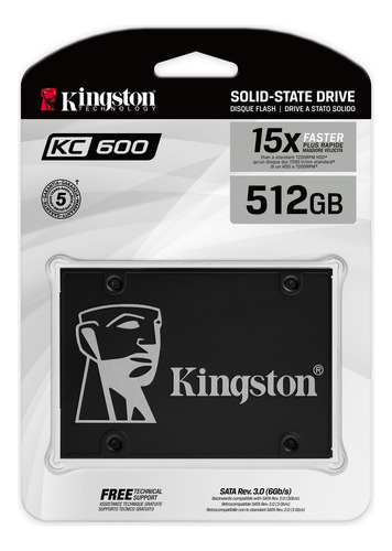 Ssd Kingston Kc600 Nand 3d Tlc, 512gb, Sata Iii, 2.5'', 7mm