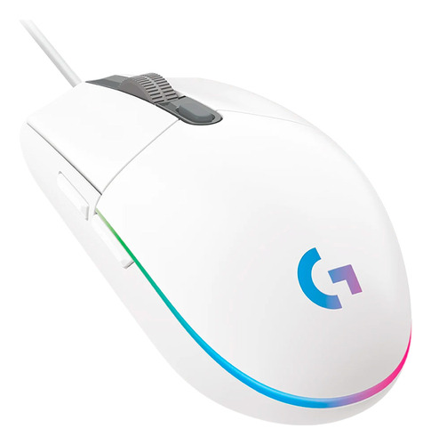 Mouse Gamer Usb Logitech G203 Branco Lightsync Rgb 8000 Dpi