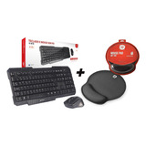 Kit Teclado Mouse Usb S/fio Abnt2 Wireless Mouse Pad C3 Tech