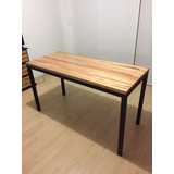 Mesa Industrial Eucalipto Hierro Madera Mhmixar