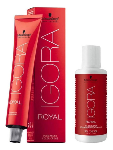 Coloração Igora Royal Louro Claro Cobre Extra 8-77 + Ox 30 V