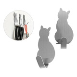 X2 Colgador De Llaves Gato Perchero Pared Percha Gancho