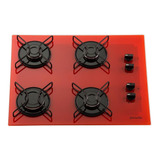 Fogão Cooktop Fornello 4 Bocas Vermelho Automático