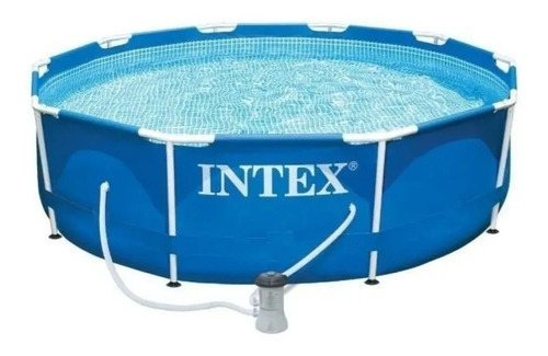 Alberca Circular Familiar Metal Frame Pool Intex 3.05 +bomba