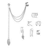 Kit 07 Brinco Feminino Pressão Piercing Orelha Banhado Ouro