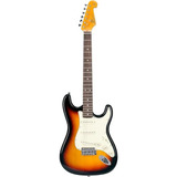 Guitarra Strato Sx Sst62 C/ 6 Cordas Aço Sunburst Com Capa Orientação Da Mão Destro