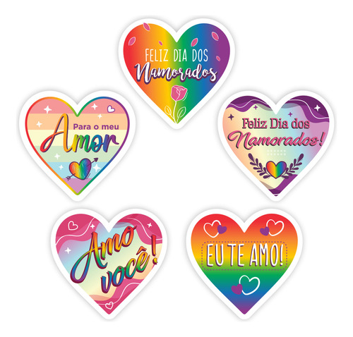 Adesivos Namorados Lgbt Formato Coração 4cm 50 Uni