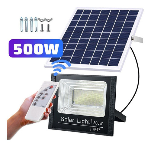 Reflector Solar Led 500w Completo Potente Panel Solar