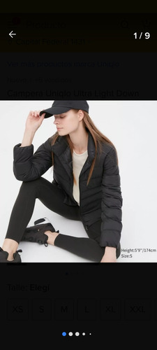 Campera Uniqlo Mujer Negra L