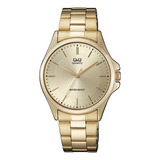 Reloj Q&q Qyq Qa06j010y Dorado Acero Hombre + Estuche