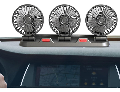 Ventilador De Coche Portátil De 3 Cabezales Con Ventilación