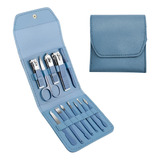 Set Manicura Estuche Cuerina Alicate Pedicura 12 Piezas 