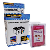 Cartucho De Tinta Colorido Masterprint Compatível Com 667 Xl