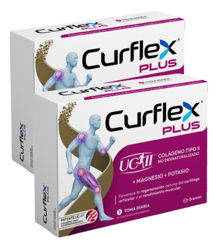 Combo X2 Curflex Plus Colágeno + Magnesio + Potasio 30 Comp