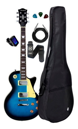 Kit Guitarra Strinberg Les Paul Lps230 Azul + Capa Cabo Full