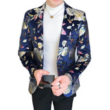 Blazer Traje Saco Chamarras Moda Para Hombres Estampado Flor