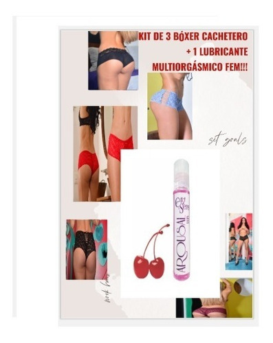 Kit De 3 Boxer Cachetero Panty Sexy Encaje+lubricant Multi-o