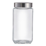 Pote De Vidro 1l Porta Mantimentos 1000ml Tampa Rosca Inox