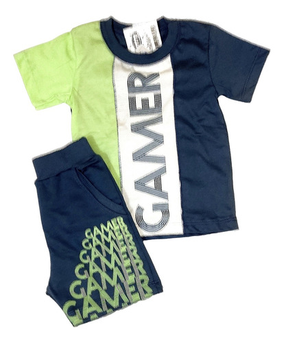 Conjunto Infantil Short E Camisa Menino Confortável Estilizo