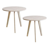 Pack 2 Mesa De Centro Living Sala Madera 40 Cm