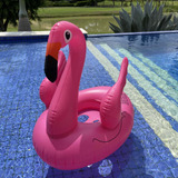 Boia Flamingo Rosa Infantil Inflável Com Assento Verão