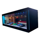 Exhibidor Vitrina Hotwheels Negro Dorado Mdf Led Acrilico