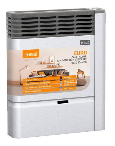 Calefactor A Gas Emege Euro3150 Sce: Sin Salida 5000 Kcal.ge