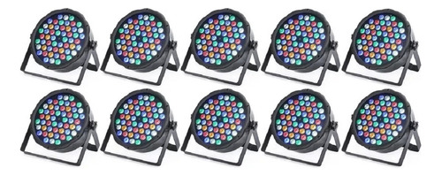 Kit 10 Par Led Refletor 54 Led 3w Rgbw Dmx Strobo  110/220v