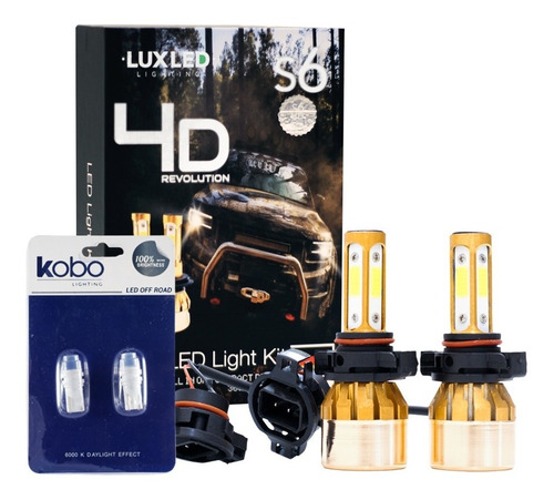 Kit Cree Led S6-4d 12v 28000 Lum 4 Caras Cob + 2t10 Gratis