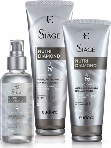 Siàge Óleo Nutritivo Nutri Diamond + Shampoo + Condicionador Cor De Cabelo Os Tipos Fragrância Do Tratamento Suave