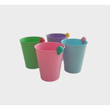 20 Vasos Plástico Reutilizable Con Identificador Souvenir